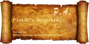 Pintér Arisztid névjegykártya